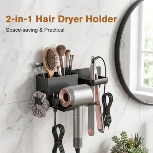 Test ERWEY Porte Sèche Cheveux Mural : un support simple qui met un peu d’ordre dans la salle de bain