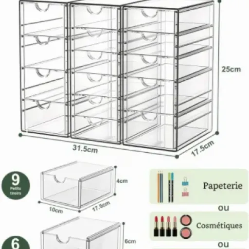 Test GoMaihe Organisateur de Maquillage 15 tiroirs : du rangement simple qui fait le job