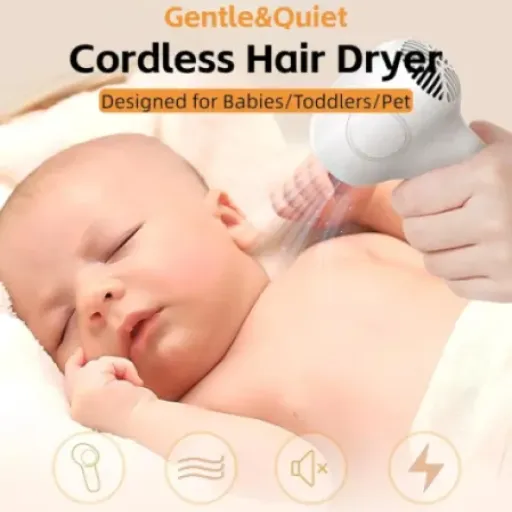 Test Cuifati Sèche-cheveux bébé : le petit sèche-cheveux sans fil qui rassure les parents stressés