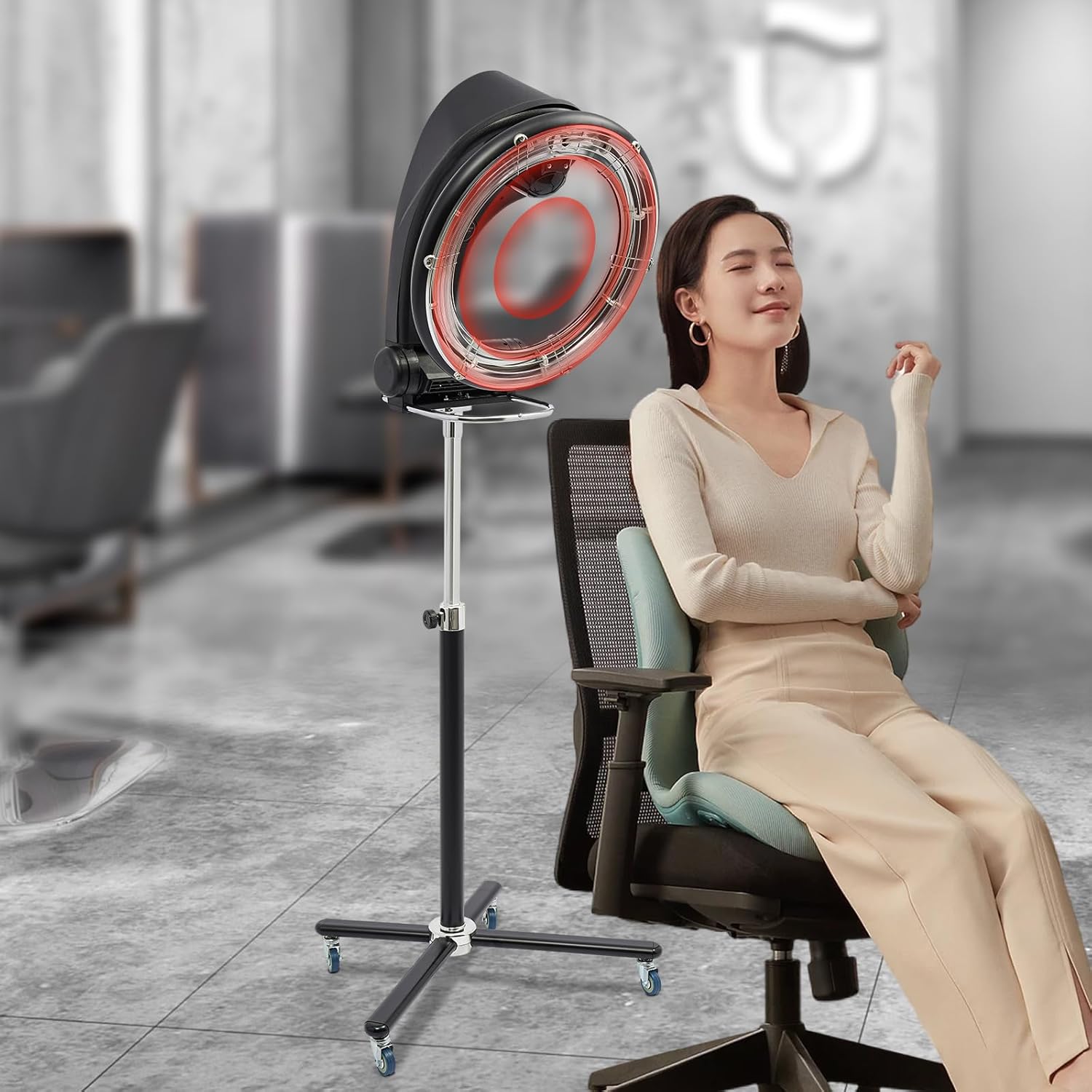 Bonnet de séchage professionnel pour cheveux, 950 W, avec 4 roues, 6 modes, hauteur réglable 134-173 cm, 0-60 min, pour salons de coiffure et salons de beauté