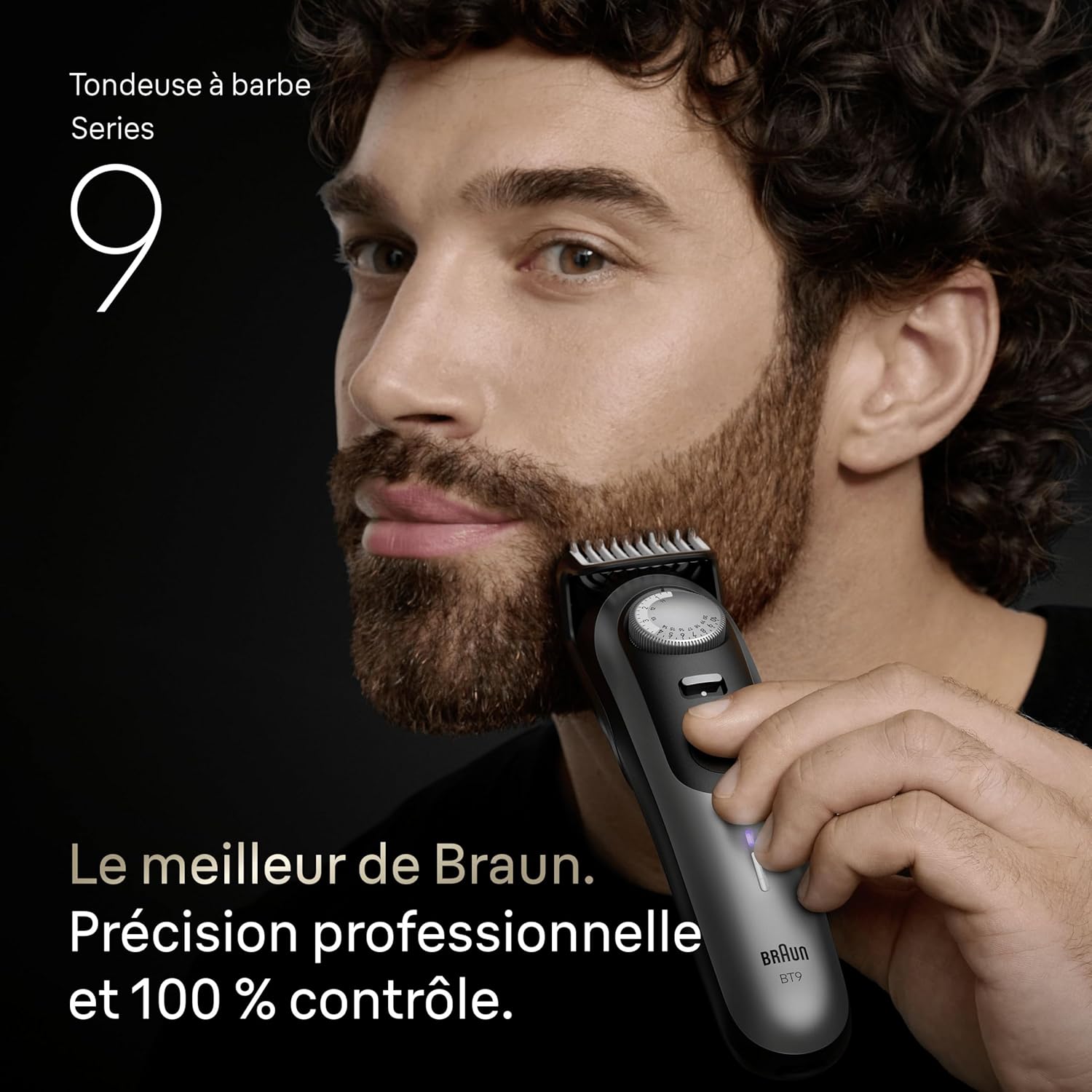 Braun Tondeuse Barbe Homme Series 9 BT9545, Chrome - Etanche, Batterie Rechargeable, Lame ProBlade, 52 Longueurs, Coffret avec +11 Outils de Barbier, Etui de Voyage, en Carton Braun Series 9 BT9545