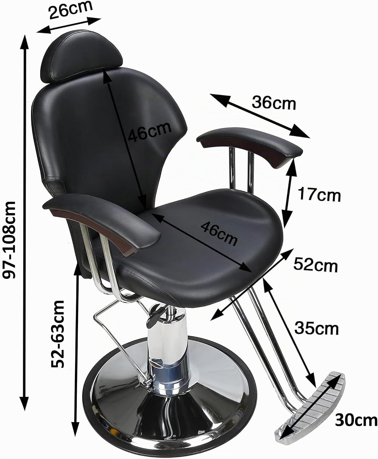 Chaise de Coiffure Hydraulique - Équipement de Travail Pour Salon