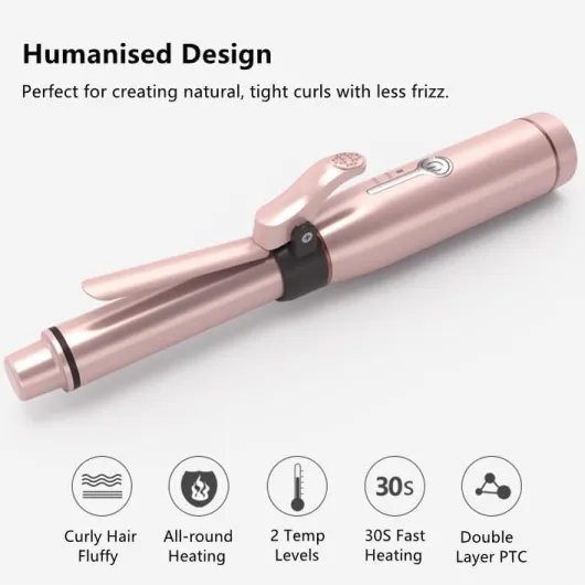 Mini fer à friser sans fil, portable, à 2 niveaux de température, rechargeable par USB, en céramique, pour des boucles lâches, pour coiffer les cheveux, utilisation humide et sèche