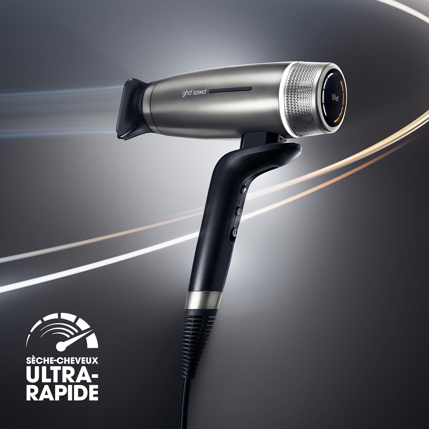 Ghd - Sèche-cheveux ghd Speed - Seche cheveux professionnel - Ultra-rapide, séchage puissant avec contrôle, sans dommage thermique, frais en racine/au toucher - Recommandé par les coiffeurs Noir