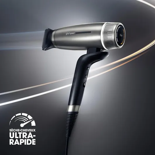 Ghd - Sèche-cheveux ghd Speed - Seche cheveux professionnel - Ultra-rapide, séchage puissant avec contrôle, sans dommage thermique, frais en racine/au toucher - Recommandé par les coiffeurs Noir