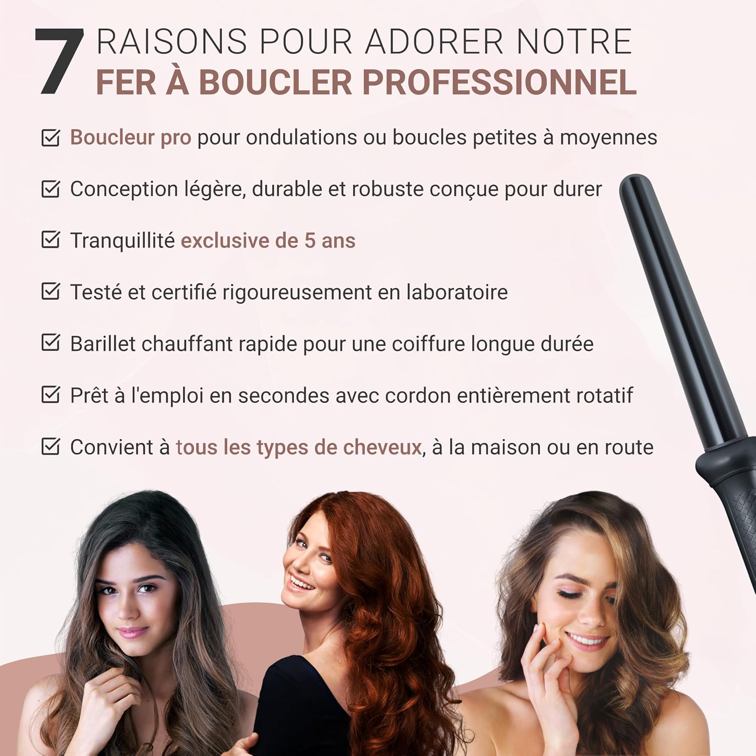 Golden Curl Boucleur à Cheveux Professionnel pour des Boucles Longue Tenue - 5 Ans de Tranquillité, Fer à Boucler et Friser, Outil de Coiffure, Hair Curler Onduleur de Cheveux Pro (Allemagne, 18mm–25mm) Allemagne (18mm–25mm)