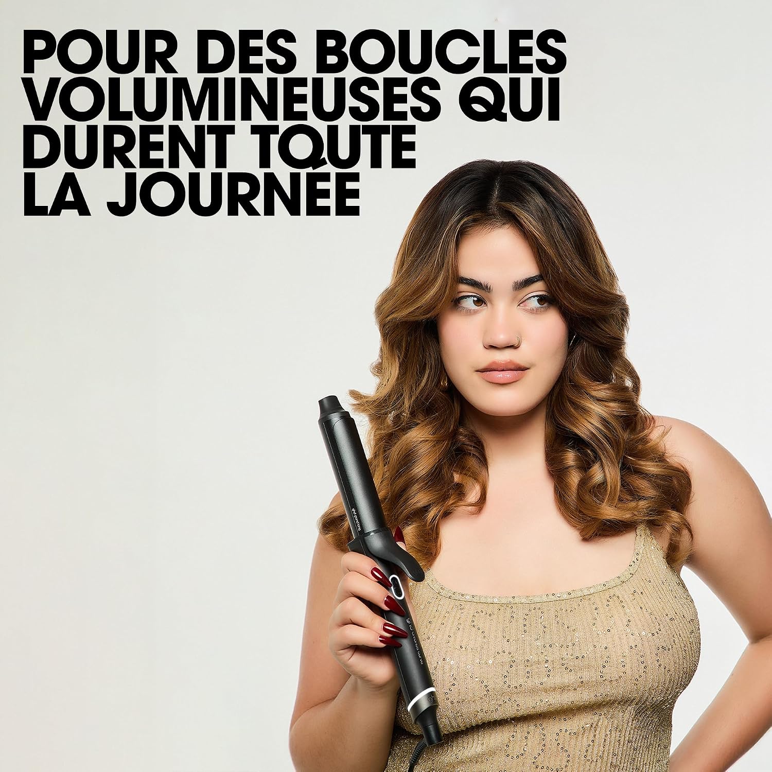 Ghd - Boucleur Chronos Curve Grand Tong - Fer à friser Professionnel 32mm - Boucles volumineuses, XXL - Cheveux mi-longs à longs - Sans dommage - Coiffure facile, 3x plus rapide sans frisottis